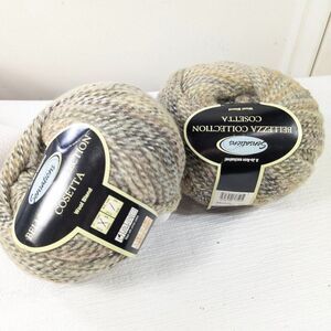 NEW‎ Sensations Bellezza Collection Cosetta Cream multi #3795 SET 2 wool blend